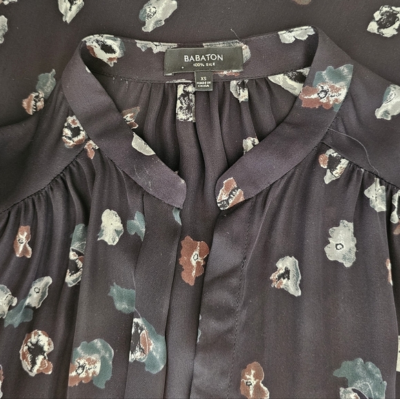 🇨🇦 Aritzia Babaton Long Sleeve Silk Bennett Dress - Black & Pattern - Picture 6 of 16